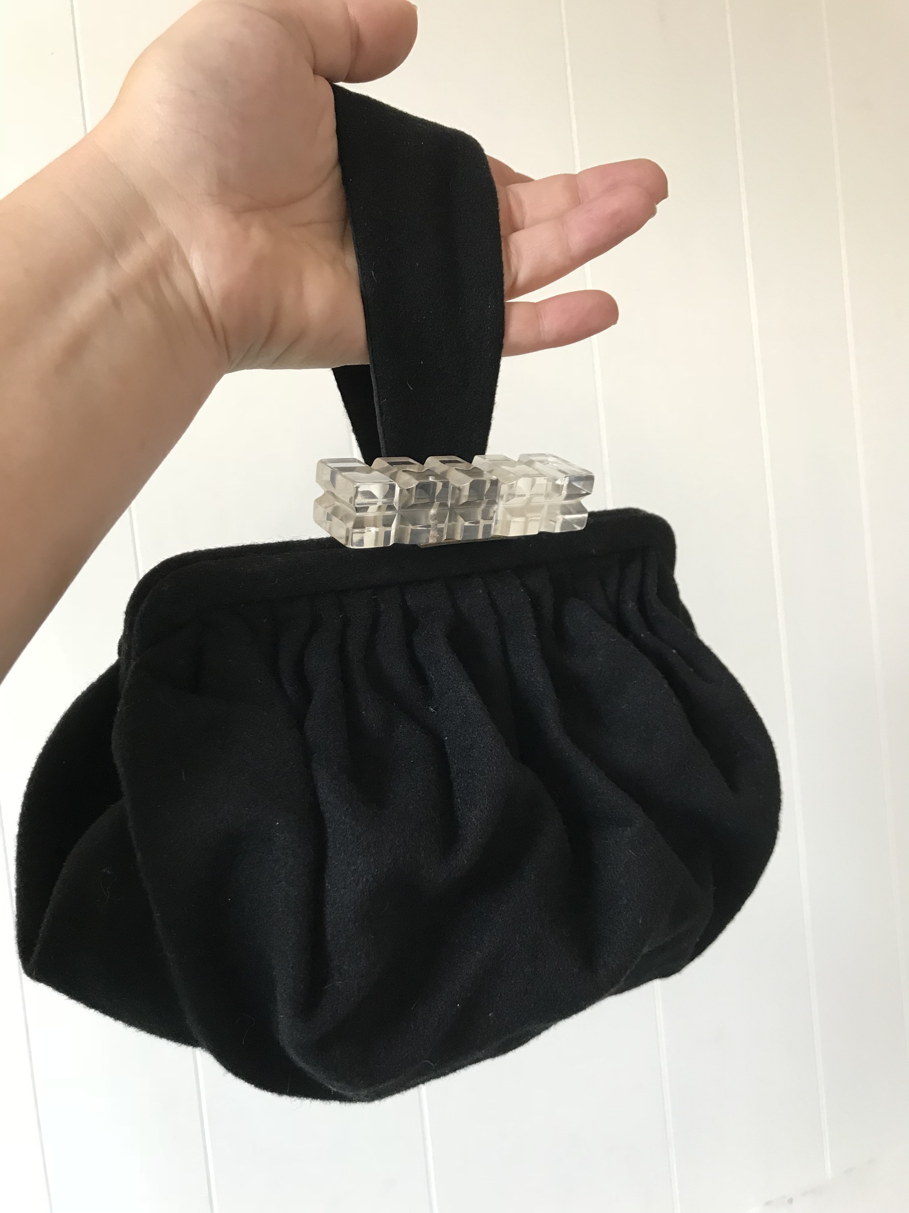 Fourties Purse in Black Resin Clasp FriperieJansen