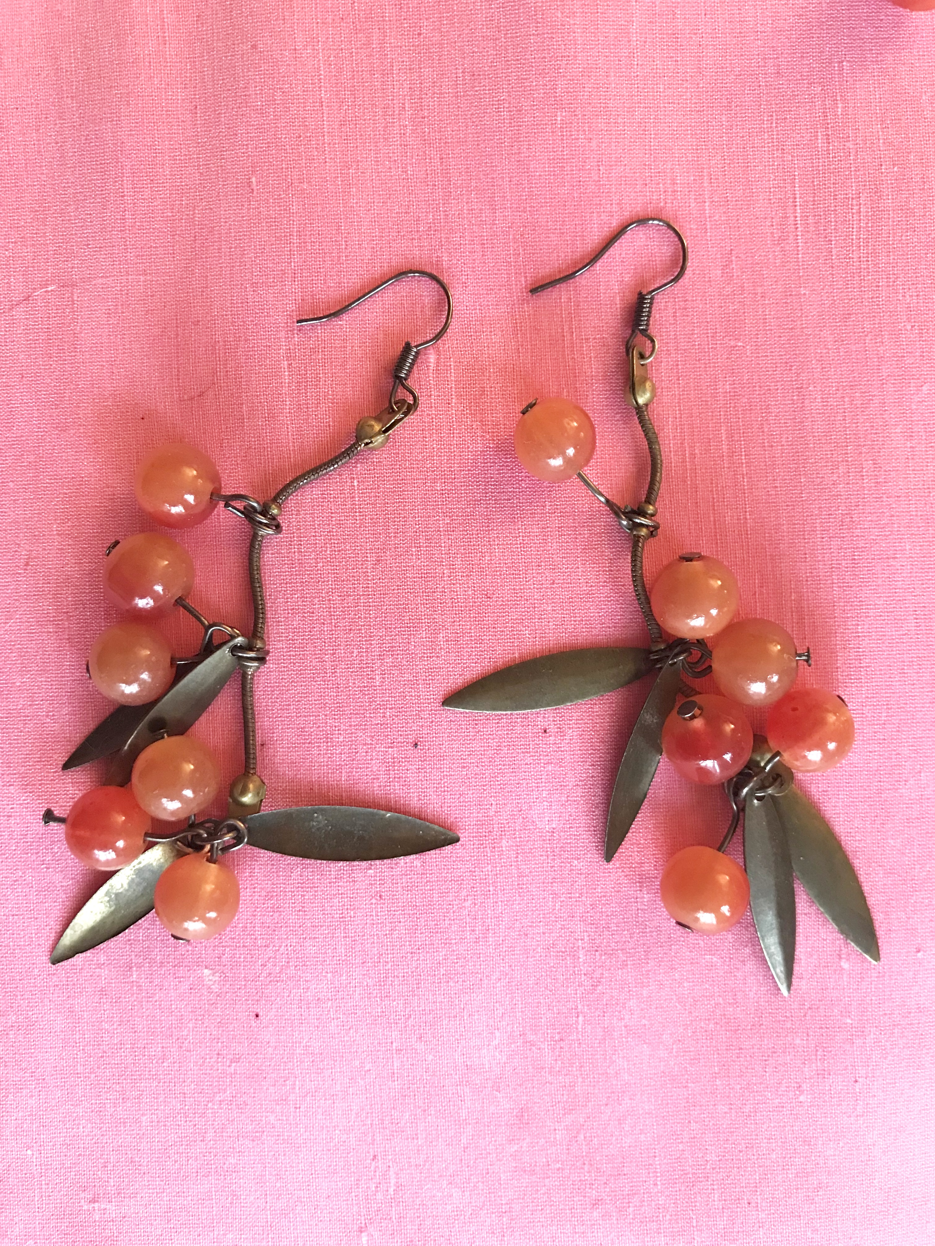 Vintage 70s Cherry Stone Earrings