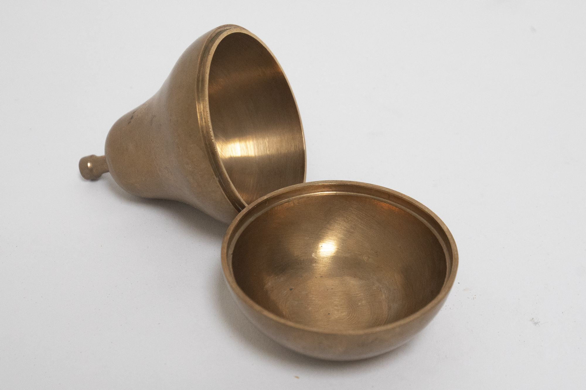 Small vintage pear shaped box in brass