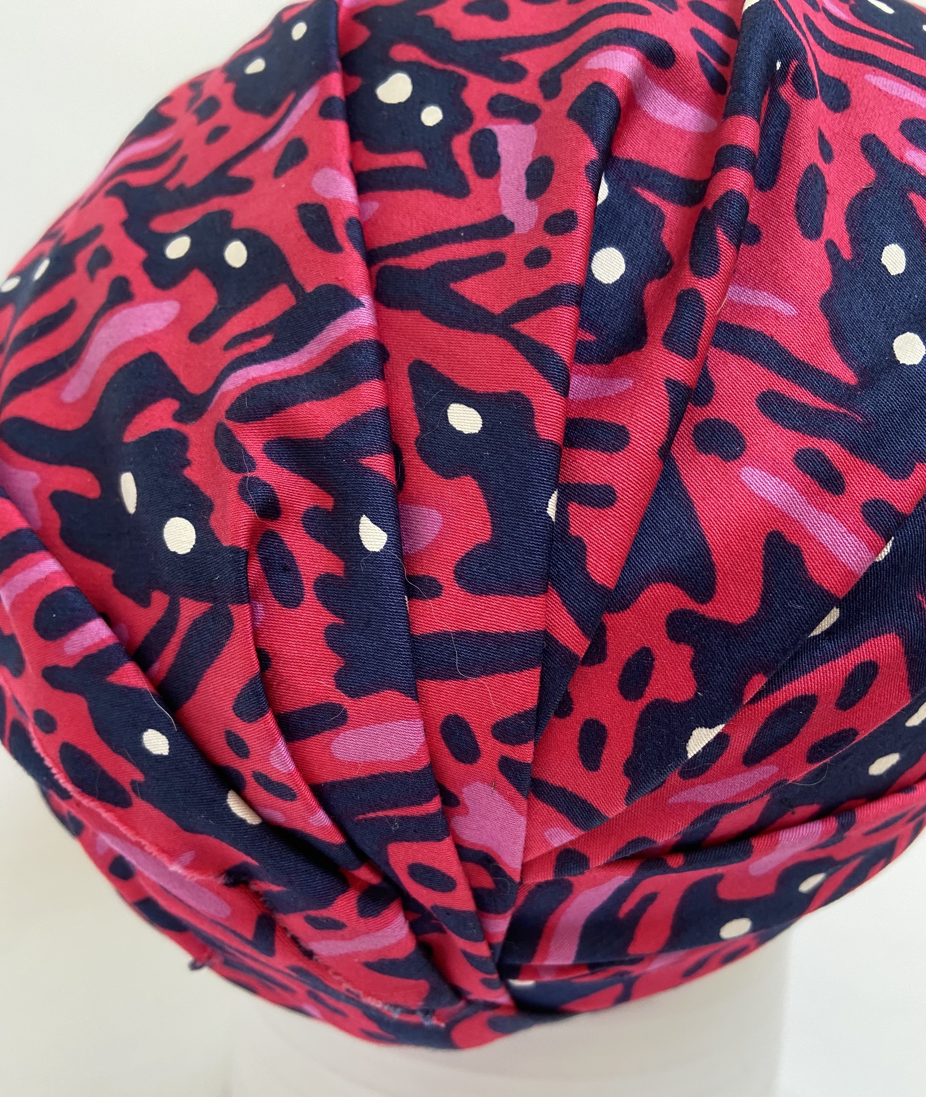 Mod colorful ladies turban hat 1960s