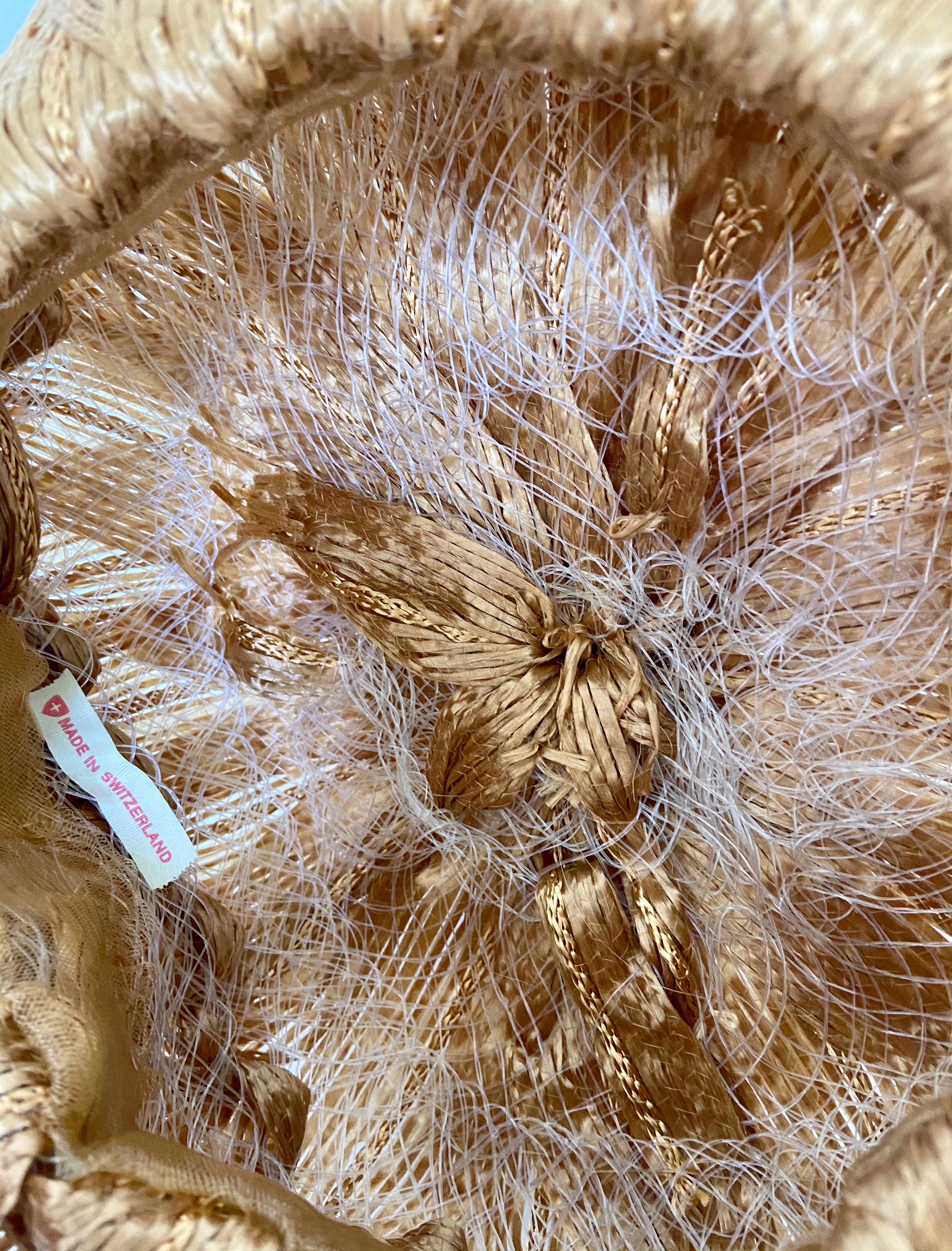 Braided Raffia Beret Hat Original vintage 1960s