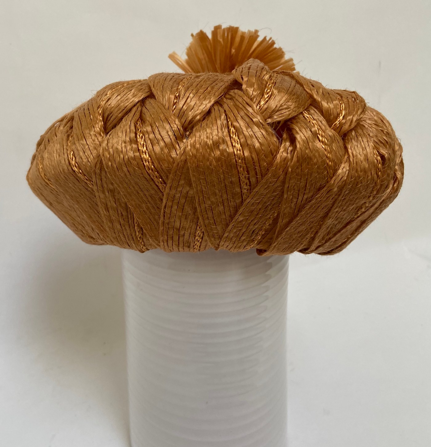 Braided Raffia Beret Hat Original vintage 1960s