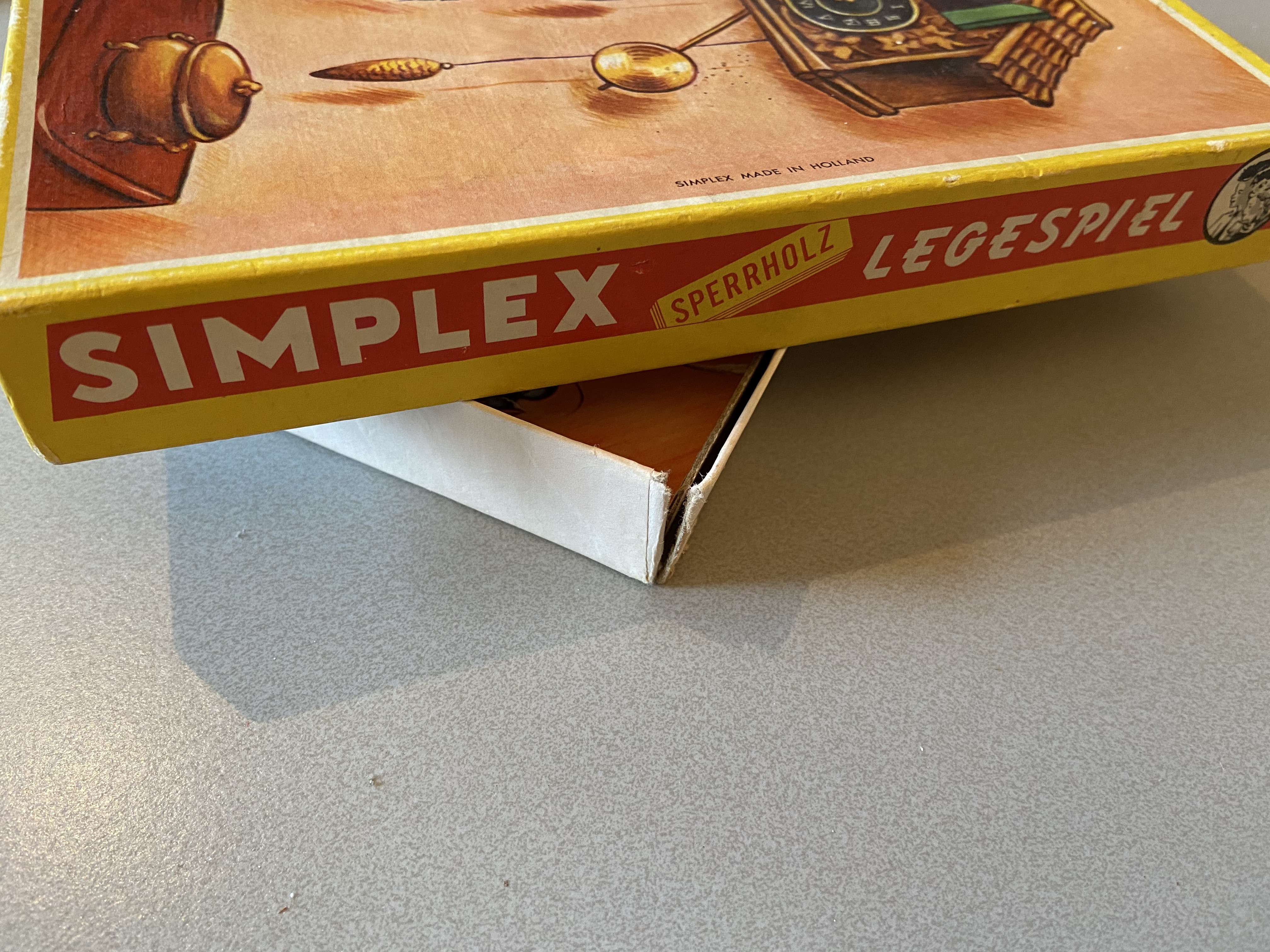 Simplex Legpuzzle Kitten en Klok Vintage