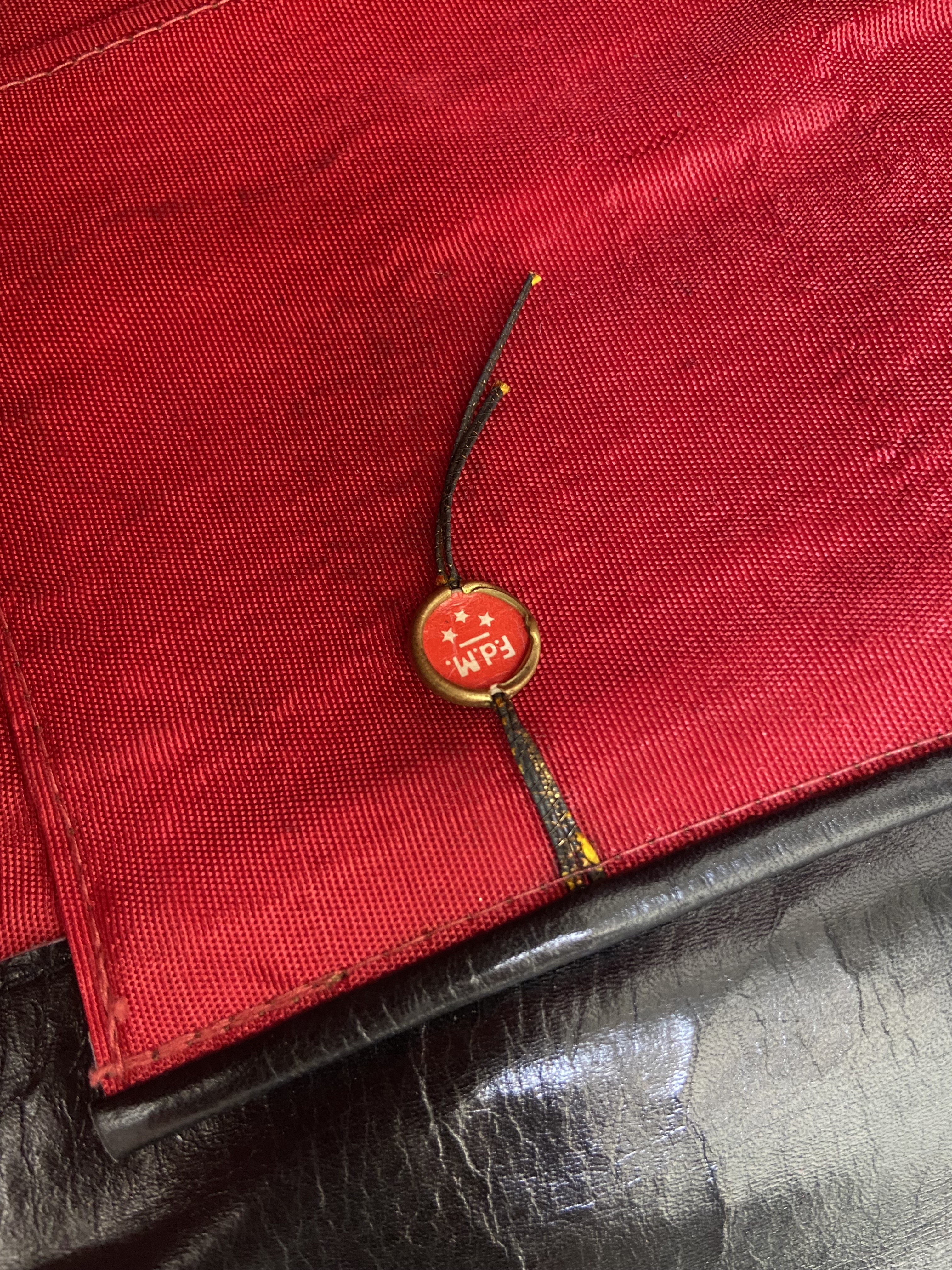 fdm 1930s enveloppe clutch zwart leer