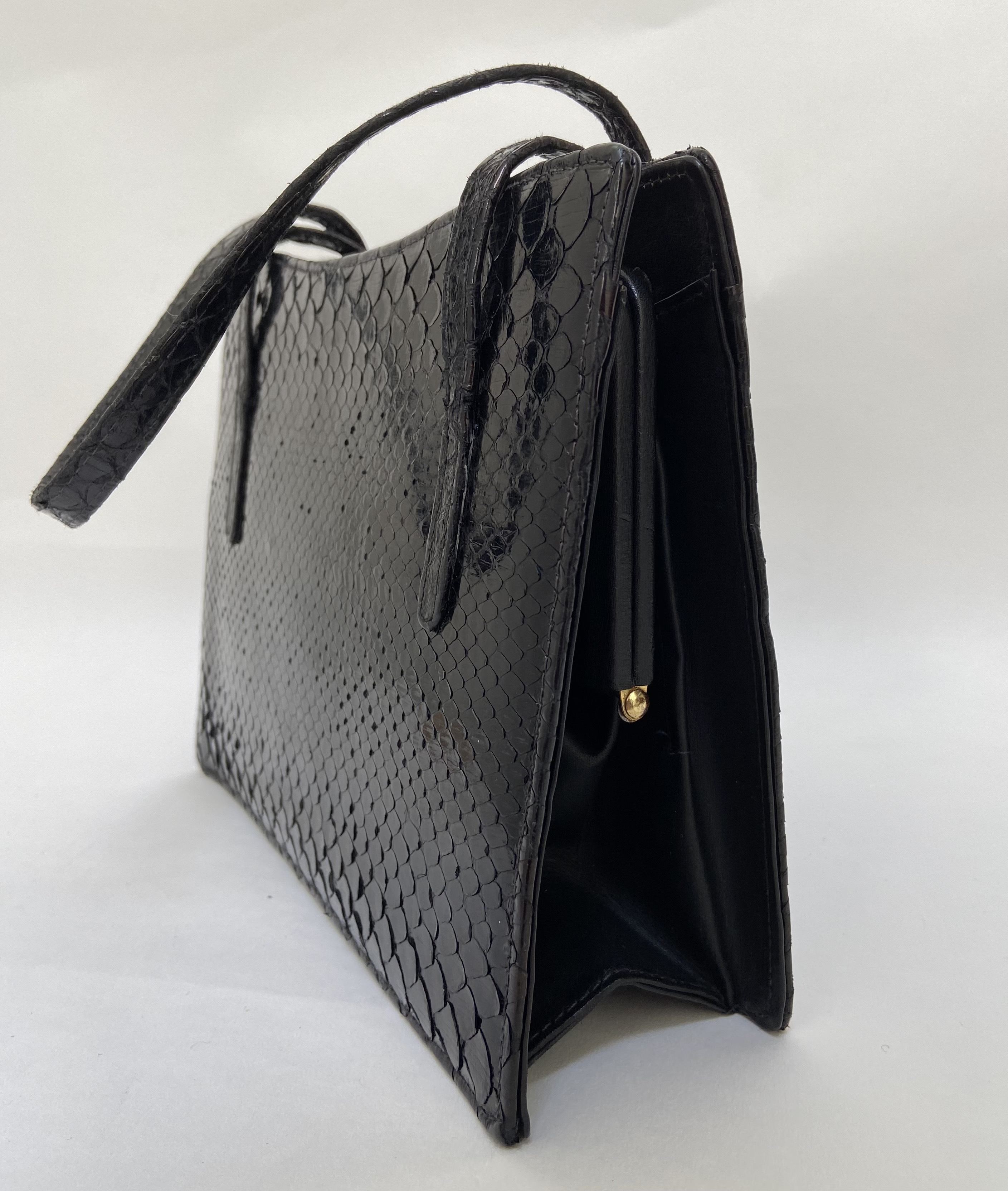 1950s slangeleren tas zwart