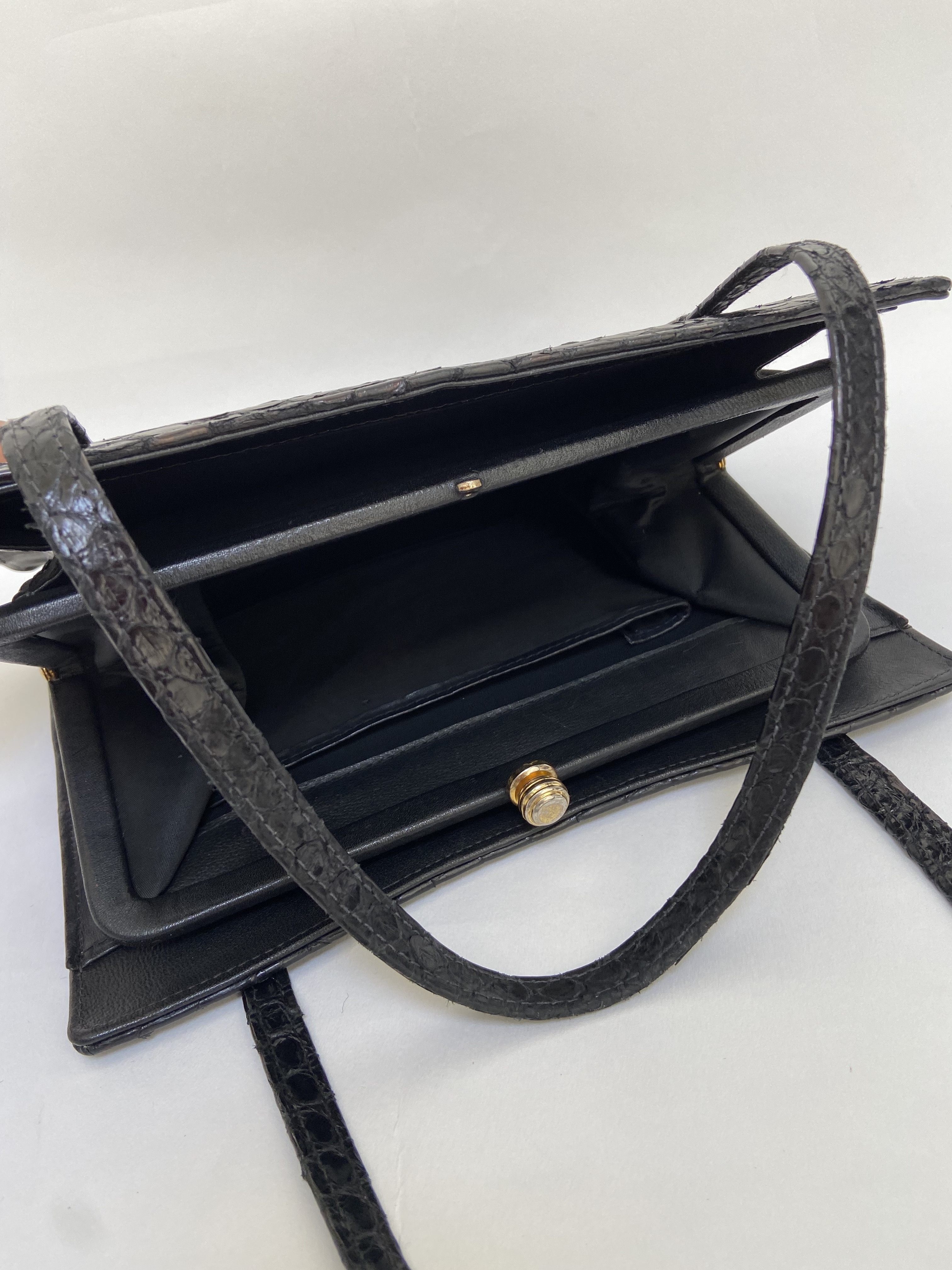 1950s slangeleren tas zwart