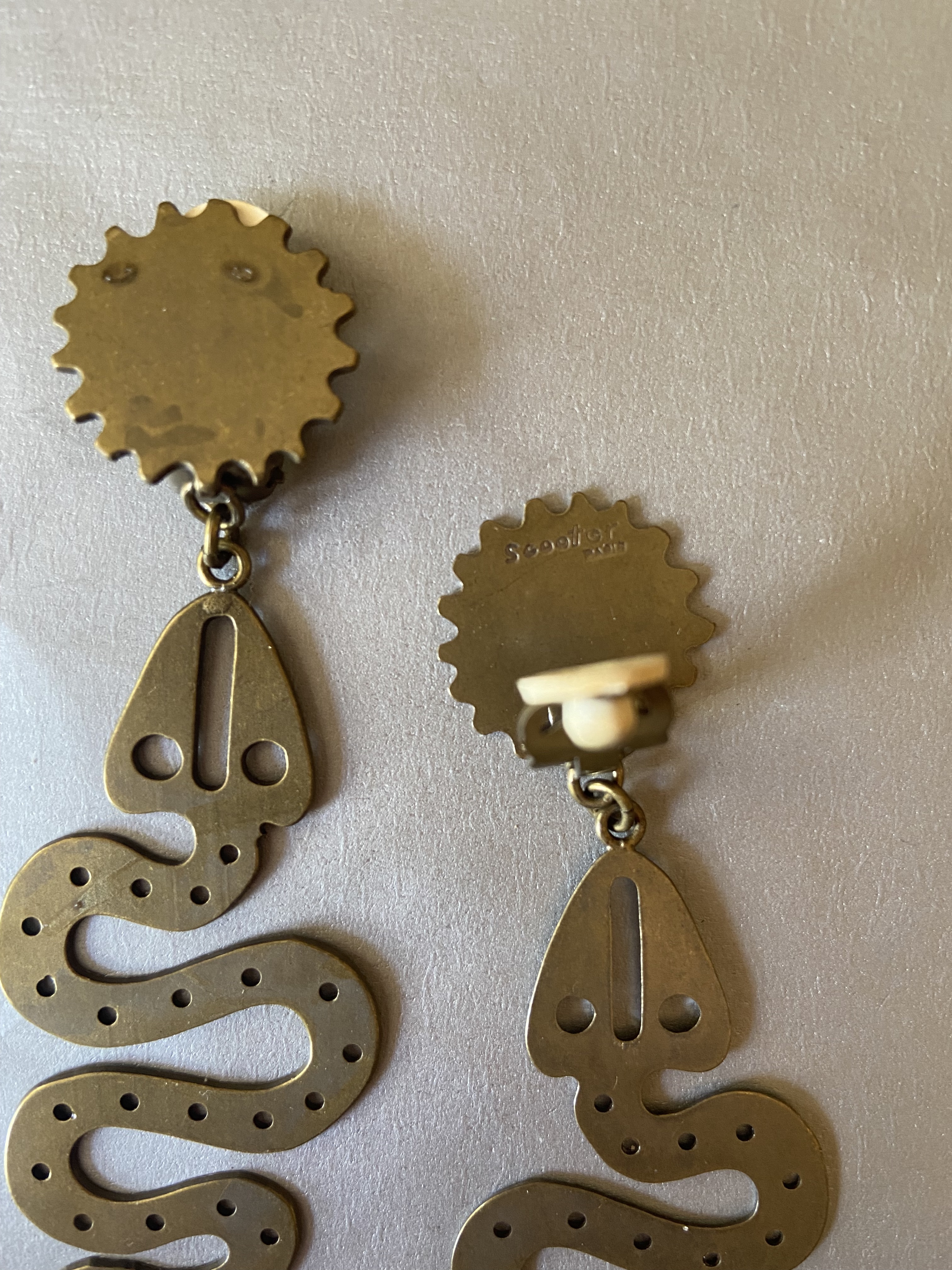 vintage 1980s scooter paris slang oorbellen