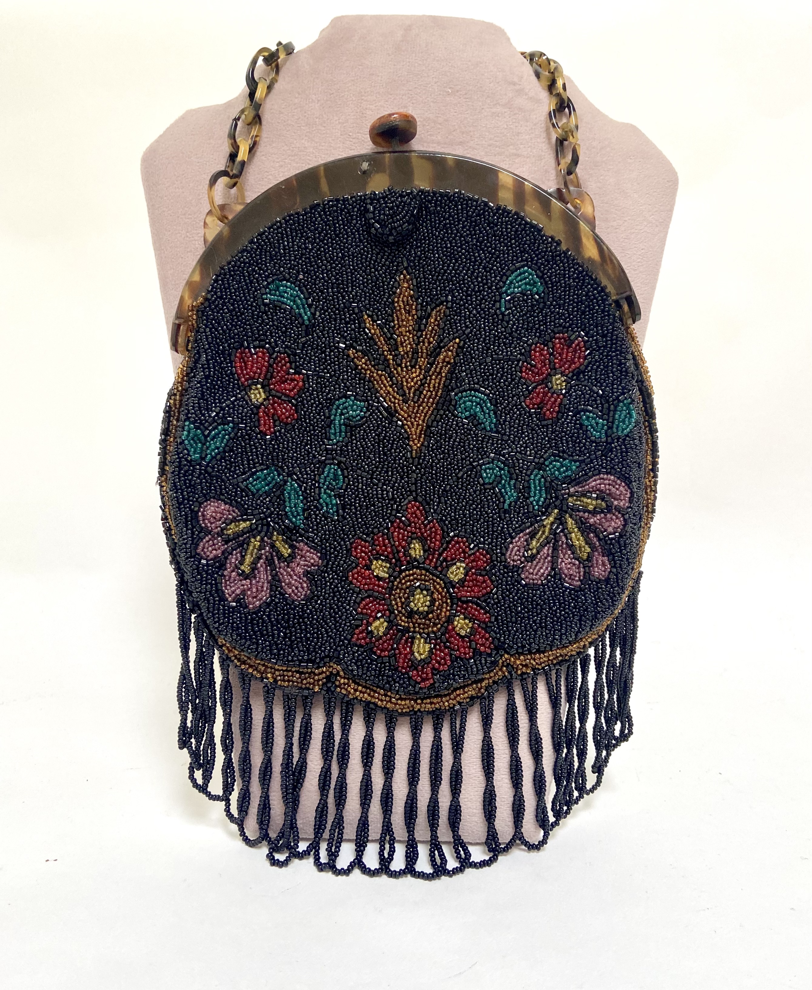 Antiek Flapperbag tasje van glaskraaltjes