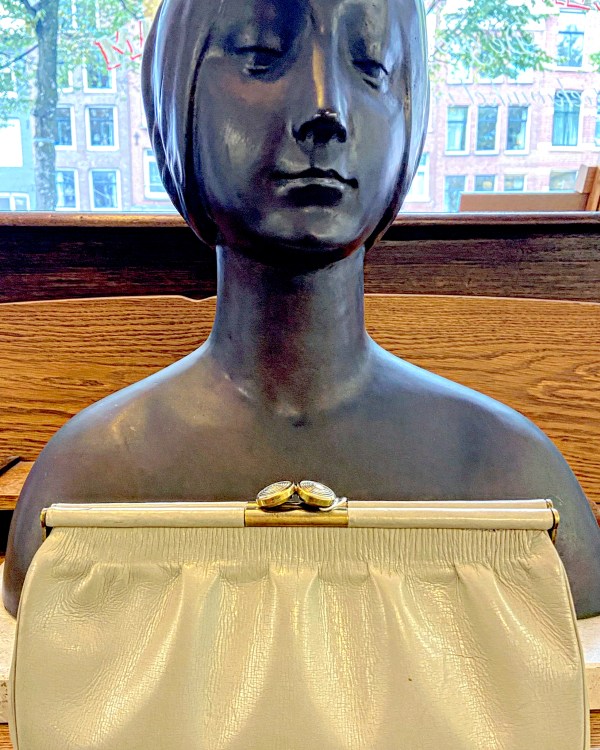 1930s clutch grijs leer friperiejansen