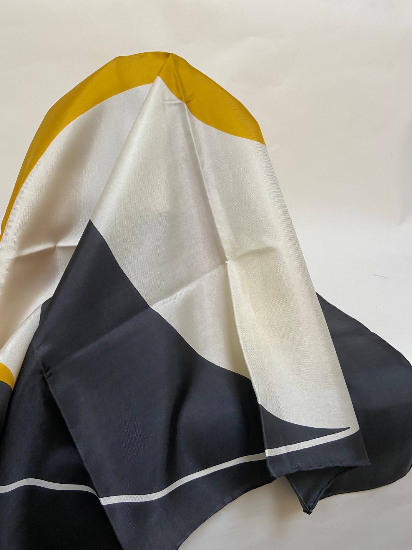 Zijde sjaal 1960s vintage geometrische cirkel print