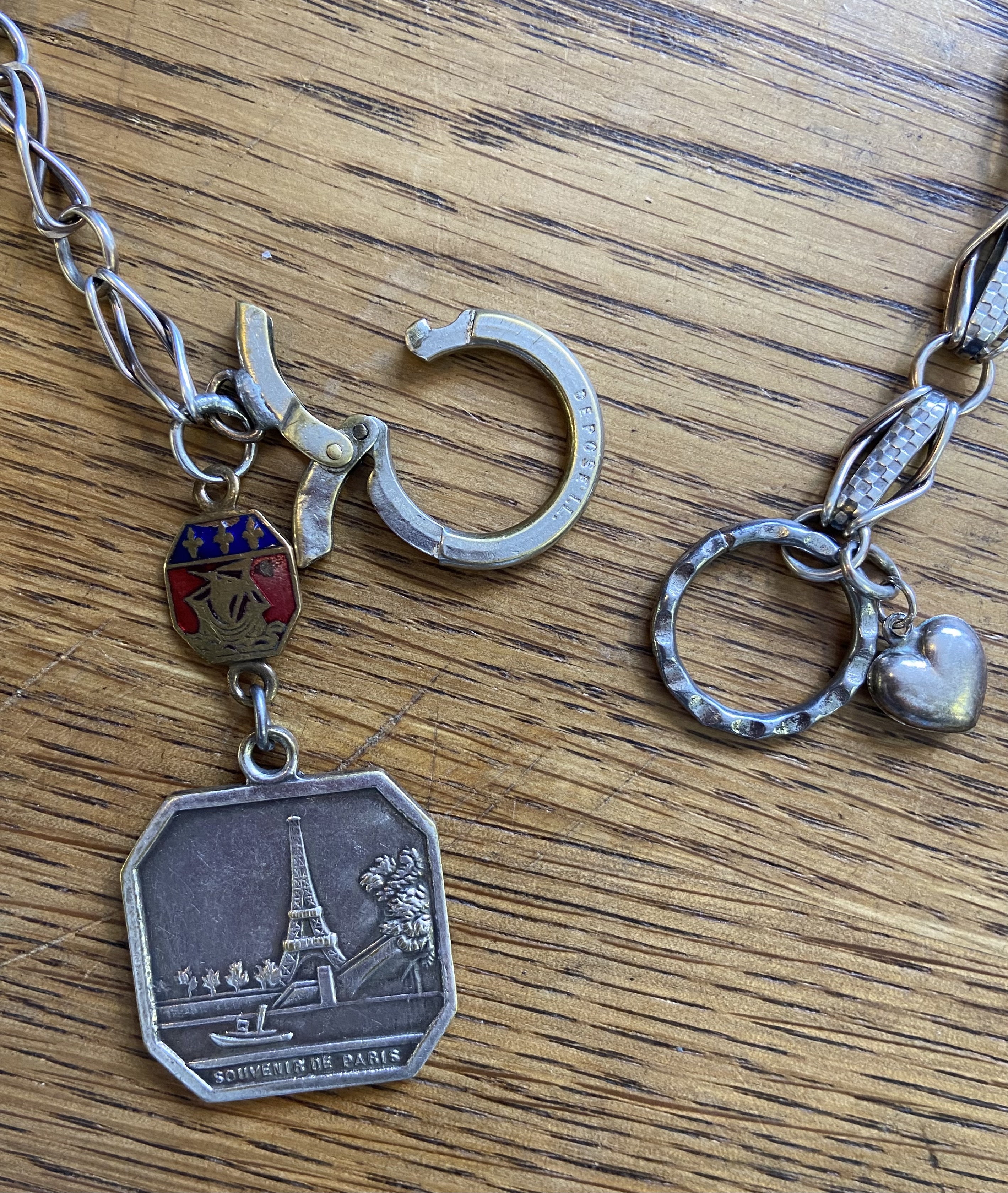 upcycled paris mon amour necklace valentine friperiejansen