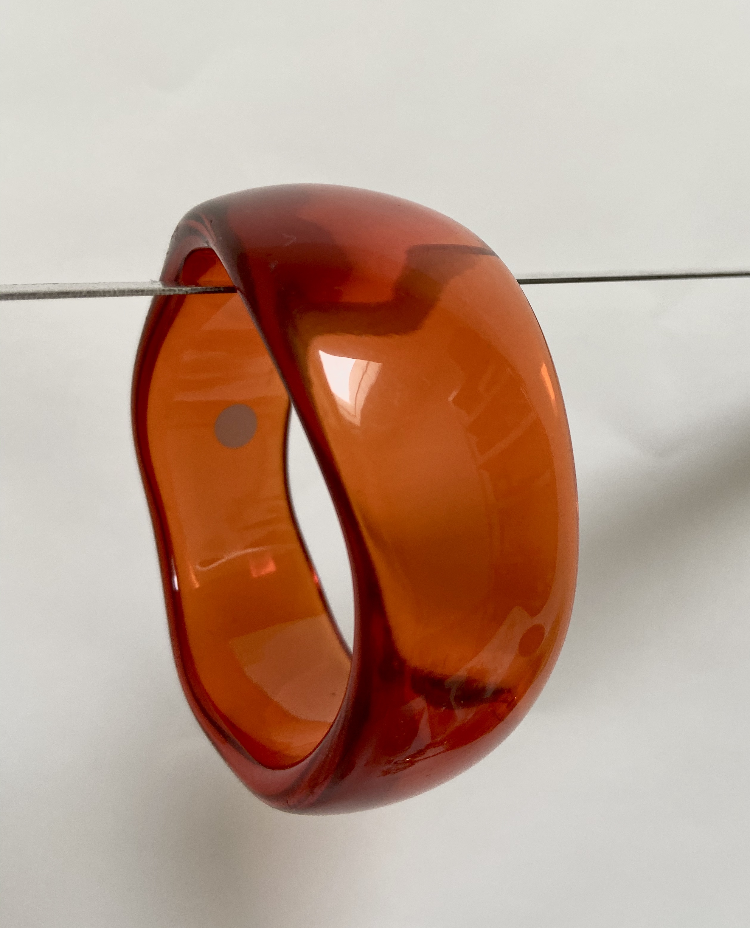 Vintage transparante amber kleurige bangle armband