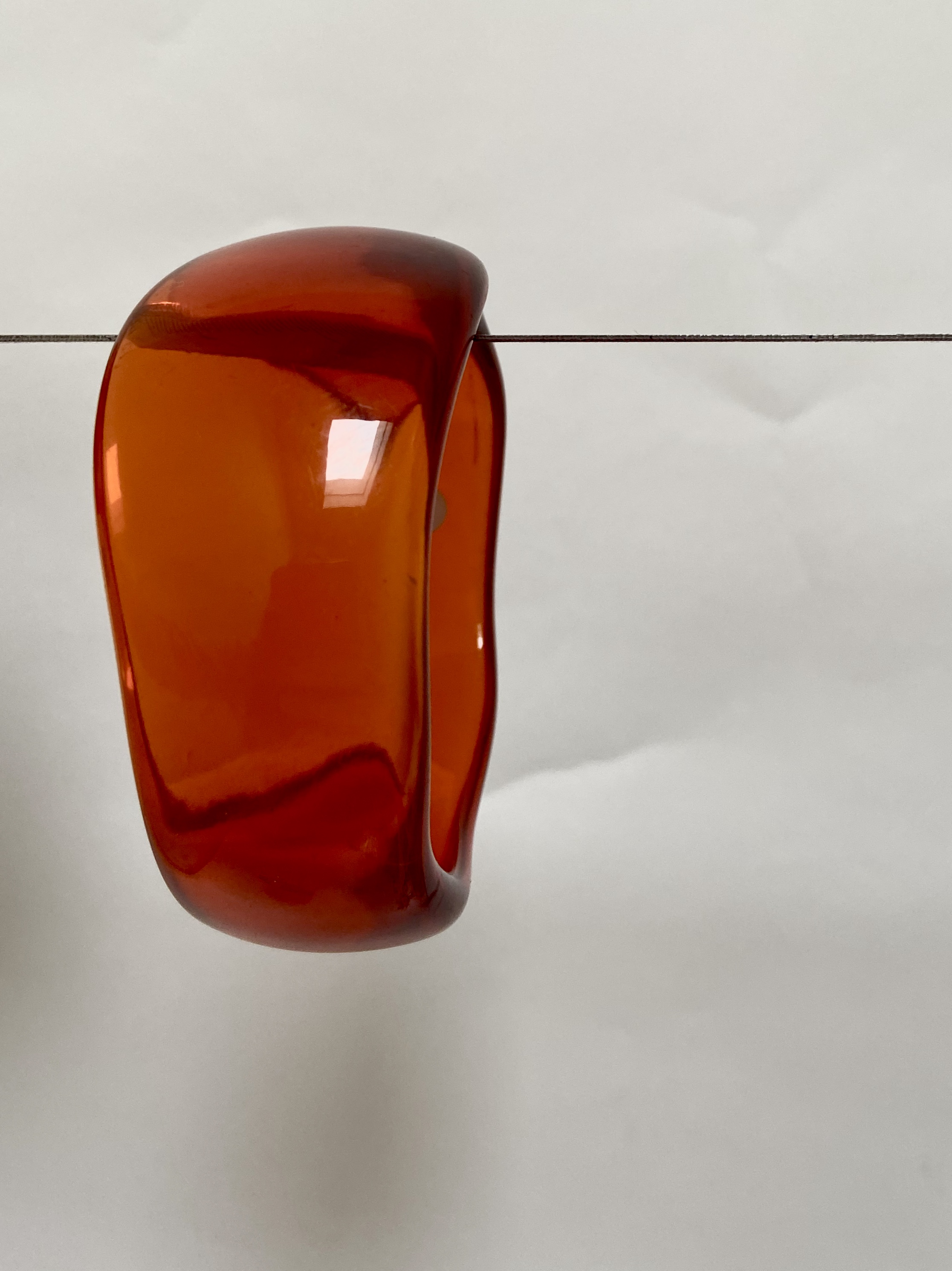 Vintage transparante amber kleurige bangle armband