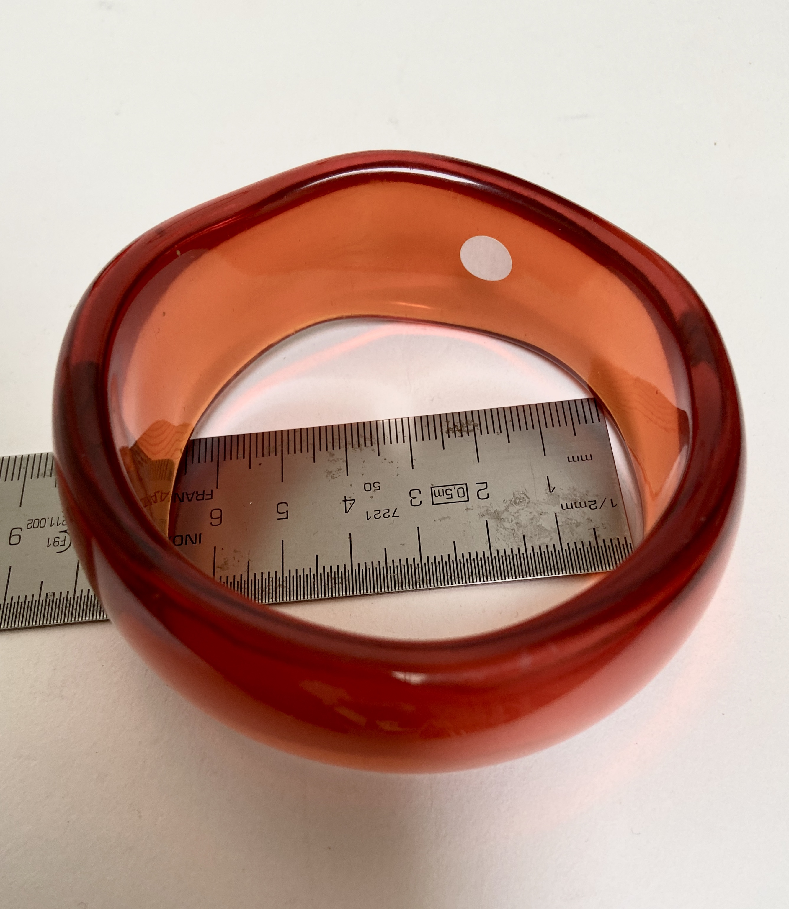 Vintage transparante amber kleurige bangle armband