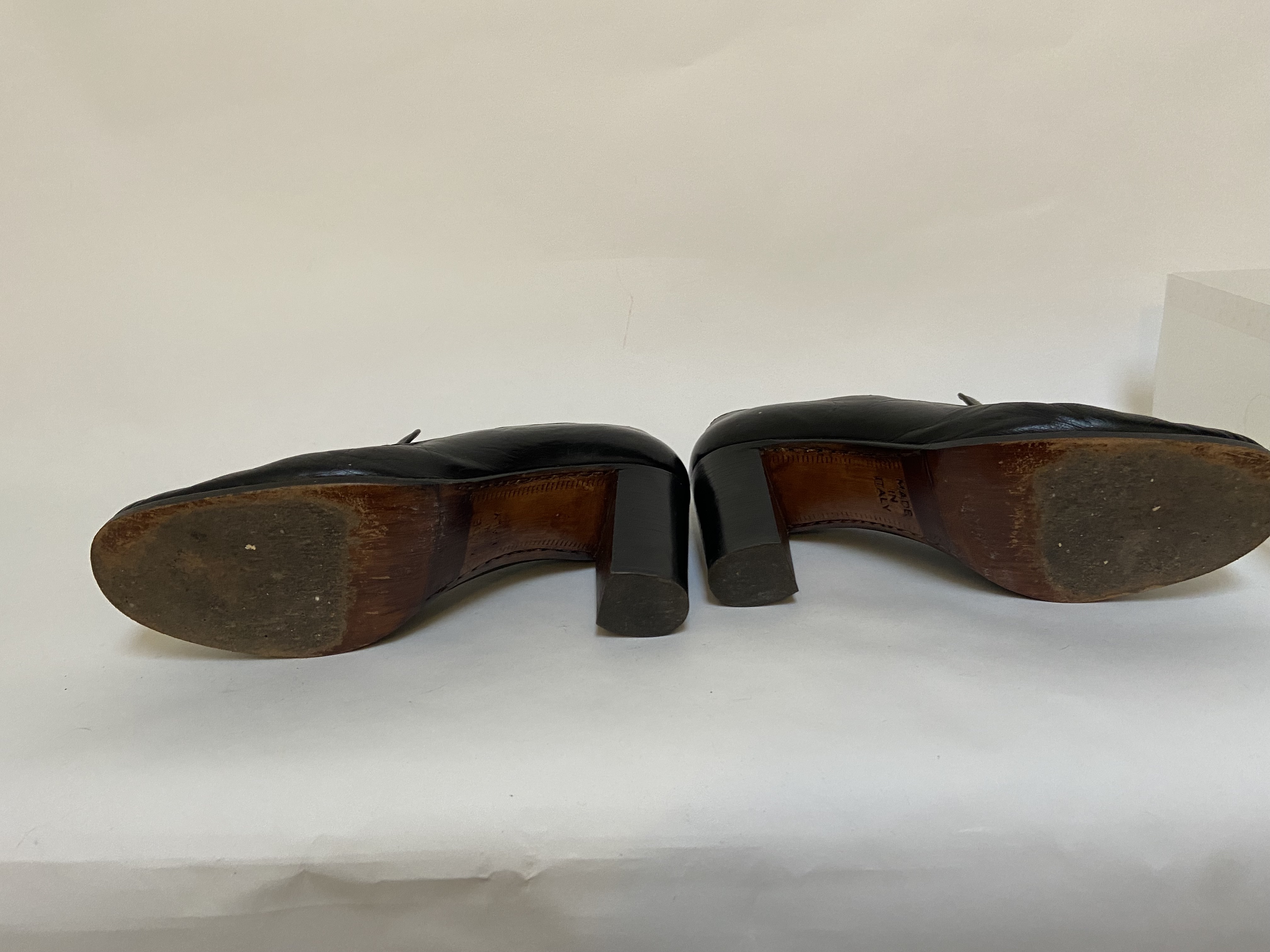 Céline horsebit heels black leather vintage 1970s