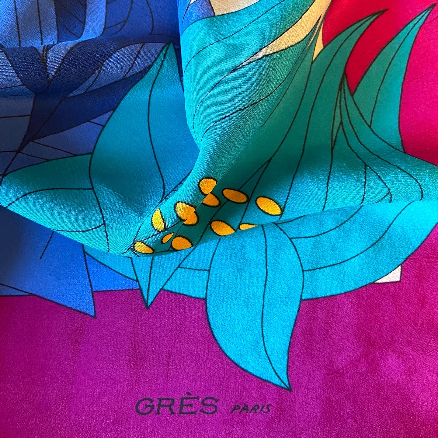 Grès Paris vintage zijde sjaal Lovebirds